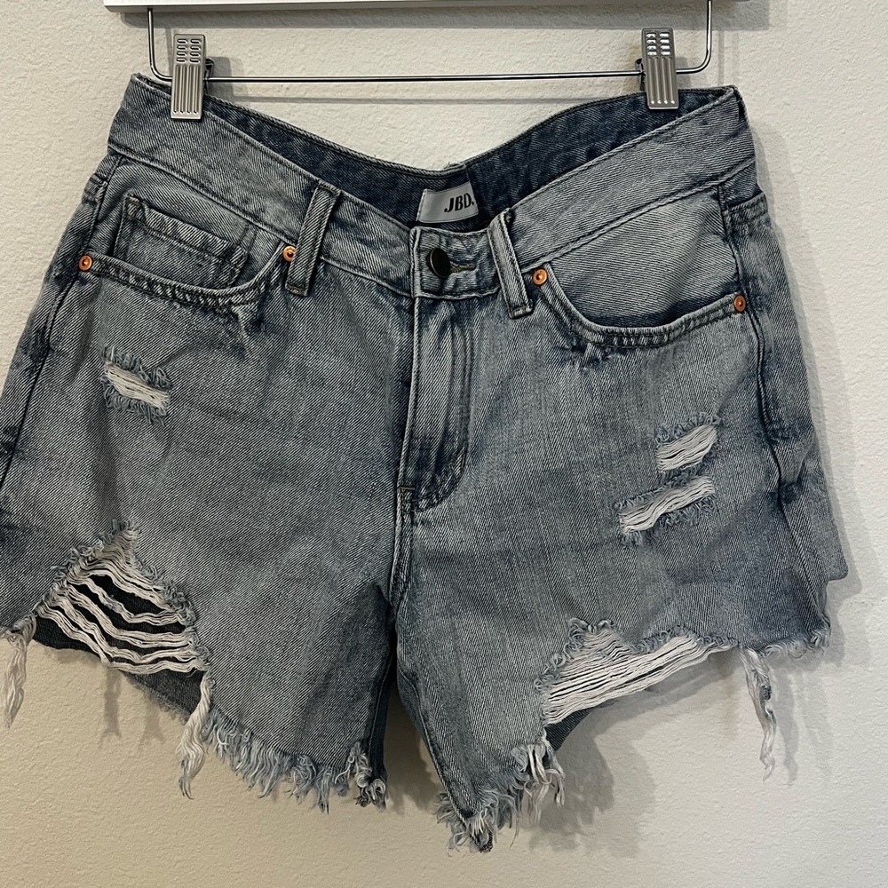 Women's Ripped Blue Denim Shorts